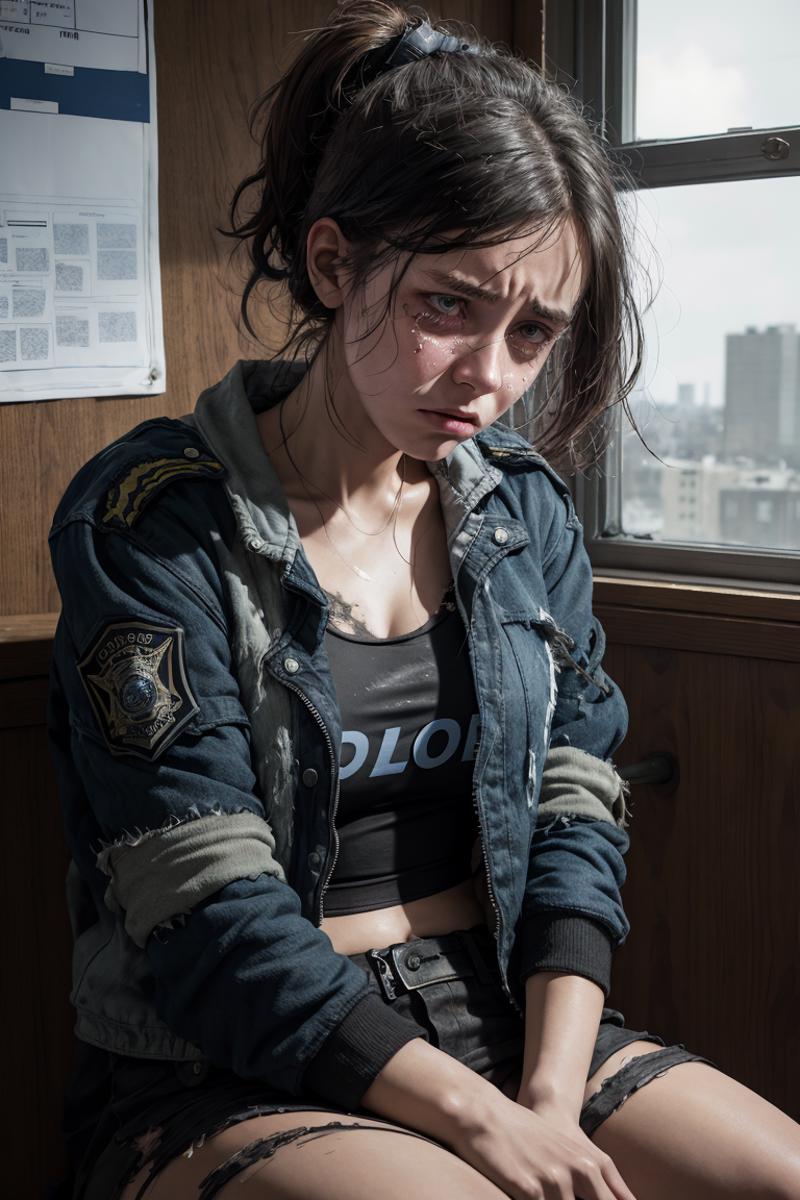 05089-626518667-woman wearing a tattered jacket, sitting in a police station, ashamed expression, eyes looking down, embarrassed, humiliated, on.png